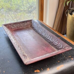 Elegant Red Decorative Tray